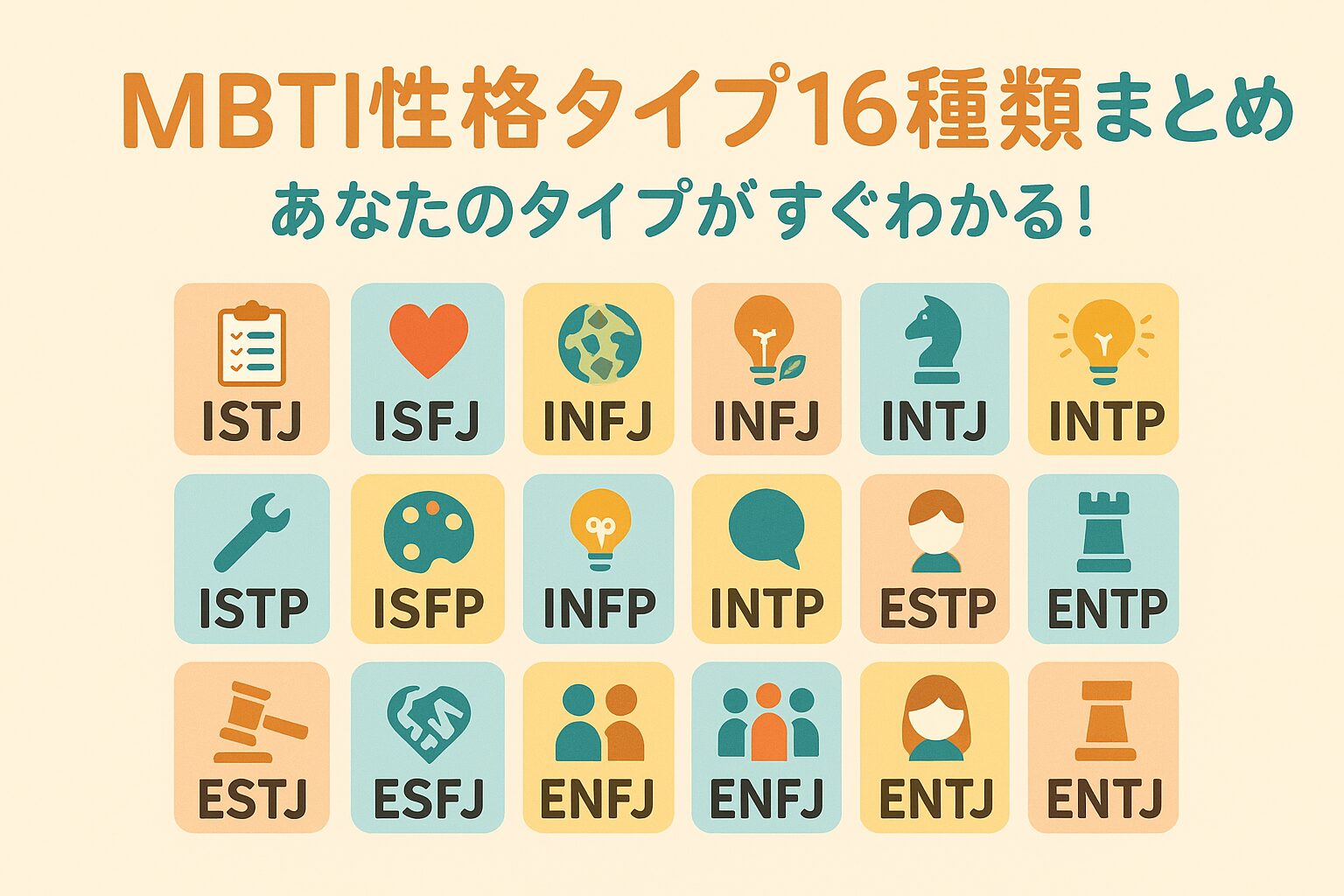 MBTI性格タイプ16種類まとめ一覧｜あなたのタイプがすぐわかる！